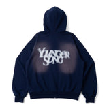 over dye universal logo zip hoodie