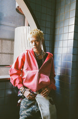 子弹标志水钻拉链连帽衫