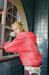 子弹标志水钻拉链连帽衫