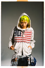 美國國旗拉鍊連帽衫