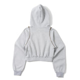 2way shoulder zip hoodie