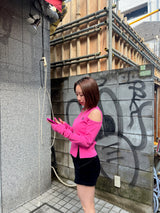 rib shoulder long tee