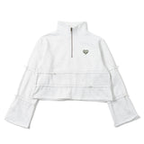 Draw cord half zip sweat