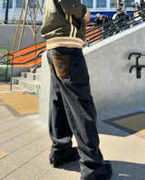 Bi-Color Denim Pants