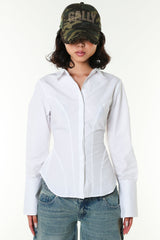 バックベルトシャツ