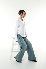 バックベルトシャツ