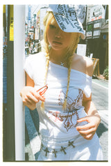 Cross Logo Off Shoulder Tee