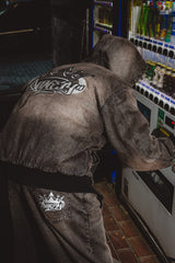 킹 로고 데님 퀼트 재킷