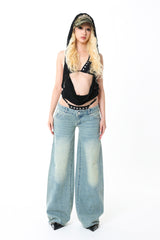 back stone lowrise denim