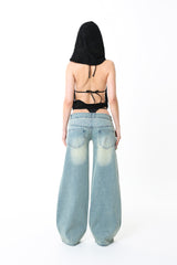 back stone lowrise denim