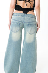 back stone lowrise denim