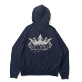 國王徽標拉鍊連帽衫