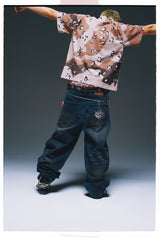 King Logo Slub Denim Buggy Pants