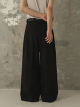 1tuck Wide Baggy Tweed Slacks
