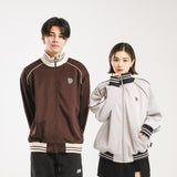 logo patch line track jacket