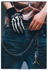 King Logo Slub Denim Buggy Pants