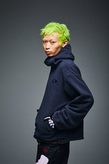 可逆半拉链抓绒衣