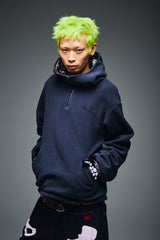 可逆半拉链抓绒衣