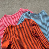 cropped Border waffle long Tee