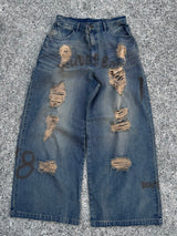 damage print denim