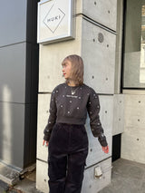 random heart cropped sweat