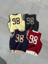 bicolor knit vest
