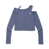 rib shoulder long tee