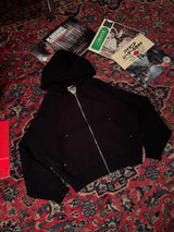 ballsy knit double zip hoodie