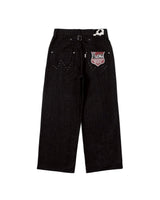 Herringbone studs denim pants