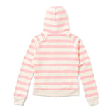 Cross Patch Striped Zip Hoodie