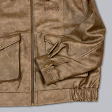 Fake leather flight jacket