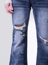 Double Cross Flare Denim Pants