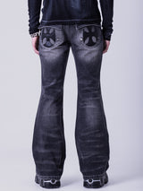 Double Cross Flare Denim Pants