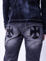 Double Cross Flare Denim Pants
