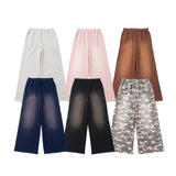 over dye universal logo wide sweat pants