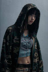 Heisei徽標熱拉鍊連帽衫