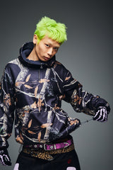 可逆半拉链抓绒衣