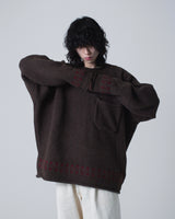 BIG POCKET FAIR ISLE LINE HEAVY SWEATER