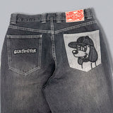 CMT RULER WASHED DENIM PANTS