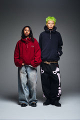 可逆半拉链抓绒衣