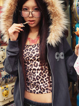 90 Logo Far Zip Hoodie【9090girl】