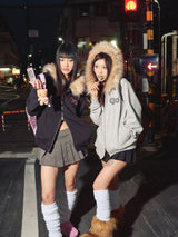 90 Logo Far Zip Hoodie【9090girl】