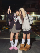 90 Logo Far Zip Hoodie【9090girl】