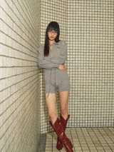 Leopard Knit Rompers【9090 girl】