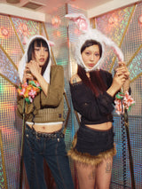 Layered Off Shoulder Damaged Knit【9090 girl】