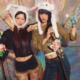 Layered Off Shoulder Damaged Knit【9090 girl】