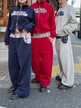 Check pattern sweat pants