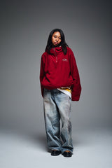 可逆半拉链抓绒衣