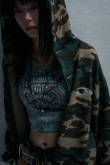 Heisei徽標熱拉鍊連帽衫