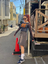 Switched denim shorts